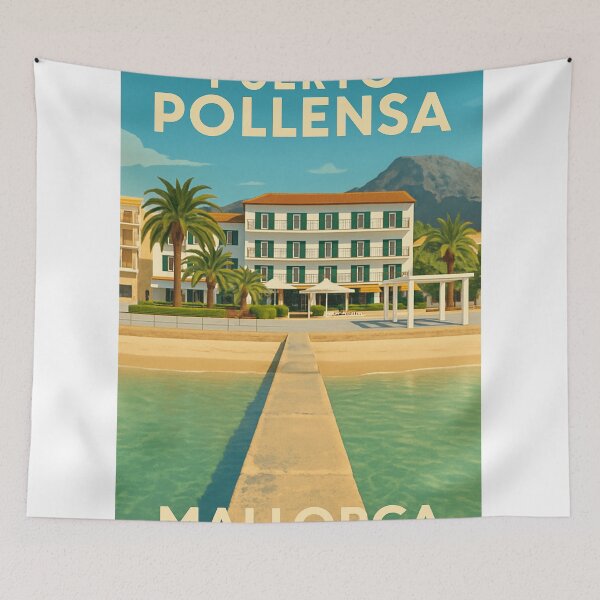 Item preview, Puerto Pollensa Vintage Travel Poster designed and sold by GG WALL ART.