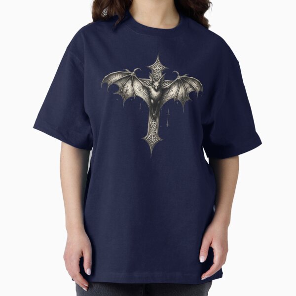 Item preview, Gothic Bat on Cross – Dark Elegance in Gray and Brown designed and sold by Kobeko.