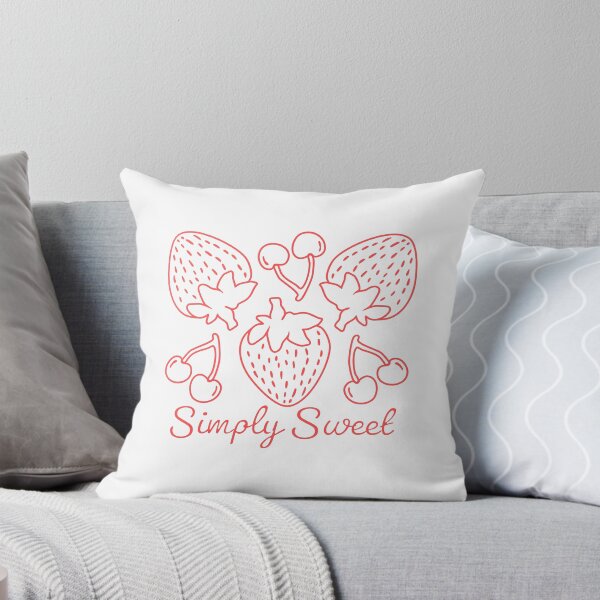 Item preview, Simply Sweet Minimalist Strawberry Cherry Fruit Line Art Drawing designed and sold by EliveraDesigns.