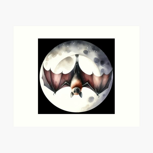 Artikel-Vorschau von Moonlit Bat – Watercolor Night Scene, designt und verkauft von Kobeko.