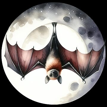 Vorschaubild zum Design Moonlit Bat – Watercolor Night Scene von Kobeko