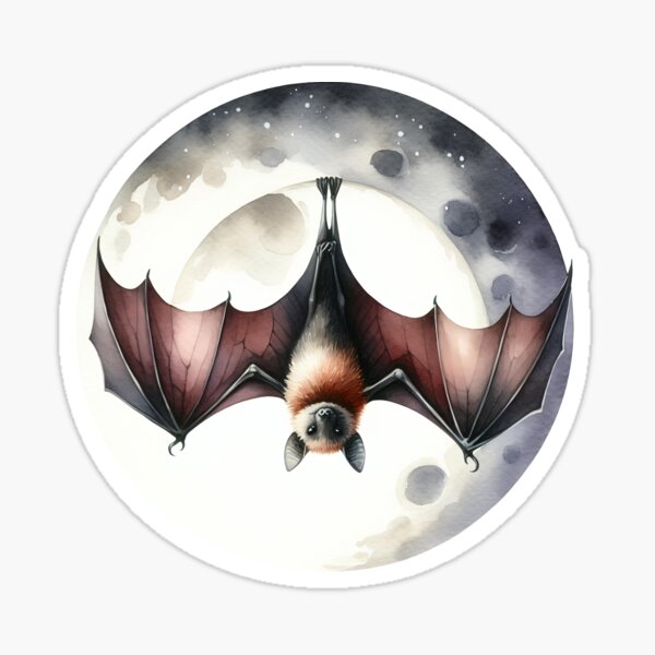 Item preview, Moonlit Bat – Watercolor Night Scene designed and sold by Kobeko.