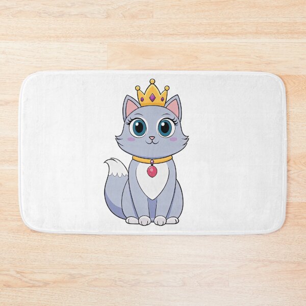 Item preview, cute gray Kawaii Cat princess with a crown,Kawaii Cat,cute Cat,cute Kawaii Cat designed and sold by Expressions-Sel.