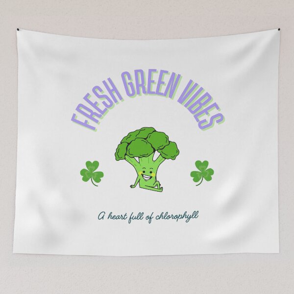 Item preview, Fresh Green Vibes Broccoli Fun Illustration designed and sold by mintmono-studio.