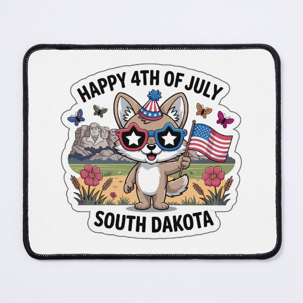 Item preview, Cute Coyote South Dakota 4th of July Vintage Sticker designed and sold by Nuist25.