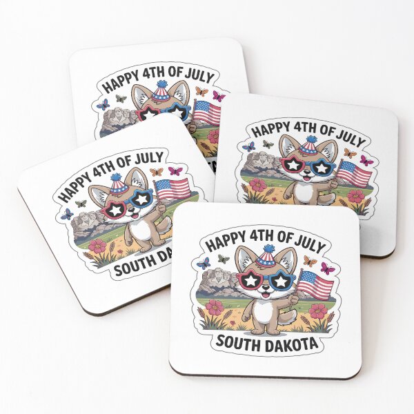 Item preview, Cute Coyote South Dakota 4th of July Vintage Sticker designed and sold by Nuist25.
