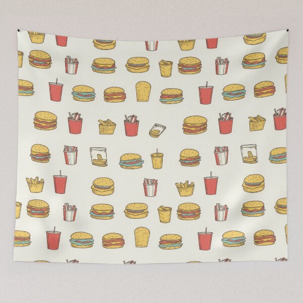 Item preview, Cheeseburger and soda retro graphics — Contemporary Graphic Art designed and sold by HEADMADE-TV.