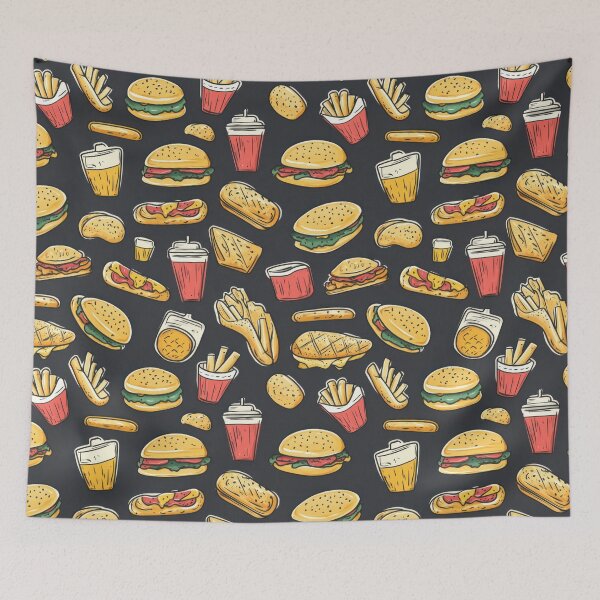 Item preview, Vintage snacks layout with bold colors — Contemporary Graphic Art designed and sold by HEADMADE-TV.