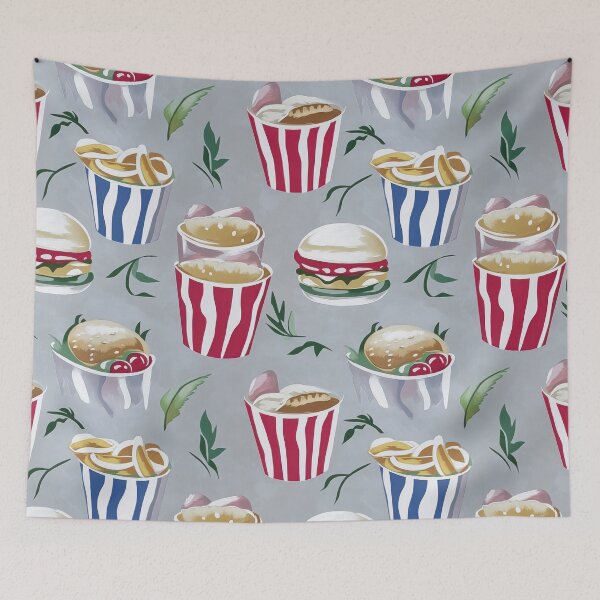 Item preview, Vintage snacks layout with bold colors — Contemporary Graphic Art Grid designed and sold by HEADMADE-TV.