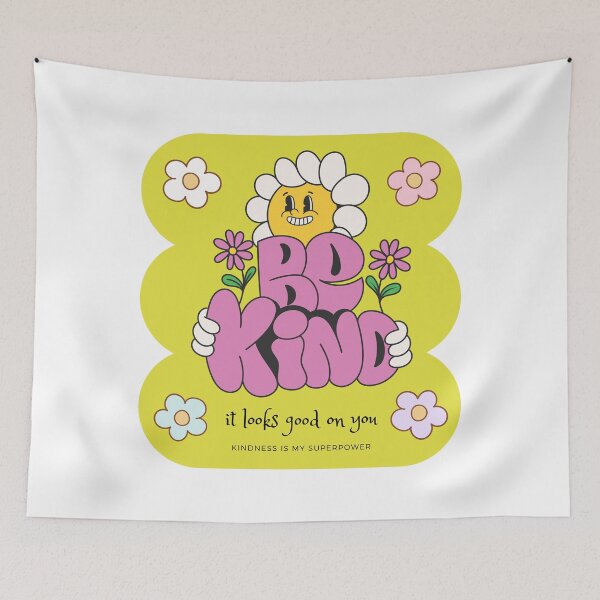 Item preview, Be Kind Retro Flower Power Graphic Design designed and sold by mintmono-studio.