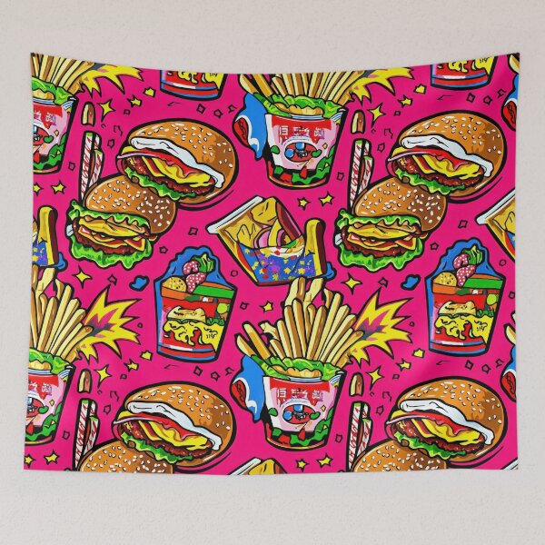 Item preview, Vintage snacks layout with bold colors — Contemporary Graphic Art Style designed and sold by HEADMADE-TV.