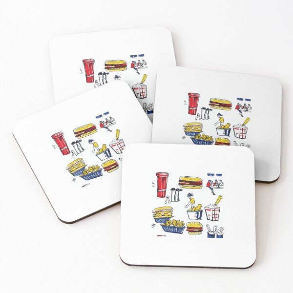 Item preview, Retro fast food doodles — Contemporary Graphic Art Construction designed and sold by HEADMADE-TV.