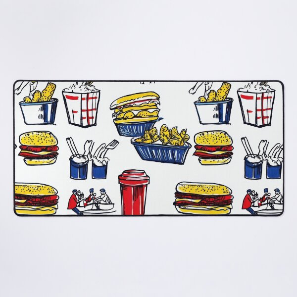 Item preview, Retro fast food doodles — Contemporary Graphic Art Construction designed and sold by HEADMADE-TV.