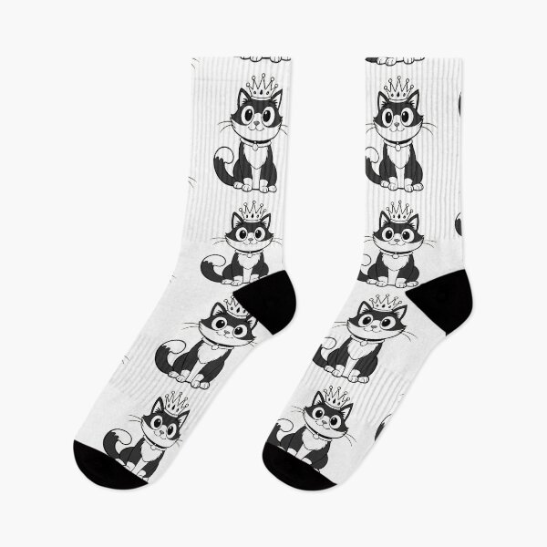 Item preview, cute black and white Kawaii Cat with a crown king ,Kawaii Cat,cute Cat,cute Kawaii Cat designed and sold by Expressions-Sel.