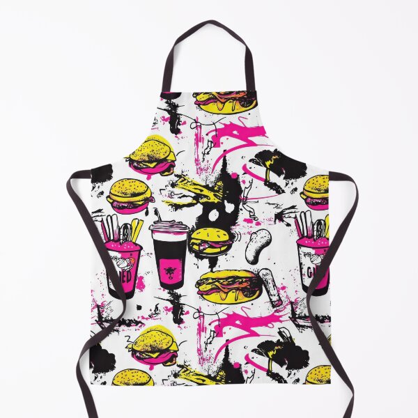 Item preview, Cartoon burgers and fries in diner — Contemporary Graphic Art Structure designed and sold by HEADMADE-TV.
