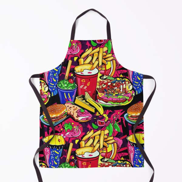 Item preview, Dynamic Cartoon burgers and fries in — Contemporary Graphic Art designed and sold by HEADMADE-TV.