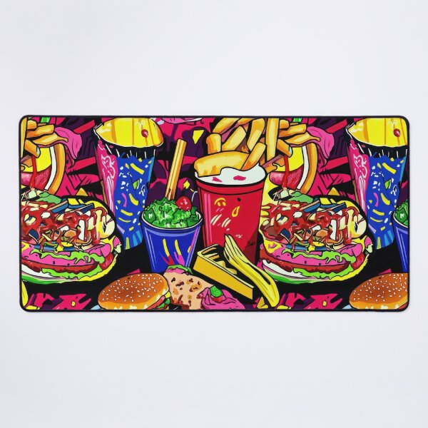 Item preview, Dynamic Cartoon burgers and fries in — Contemporary Graphic Art designed and sold by HEADMADE-TV.