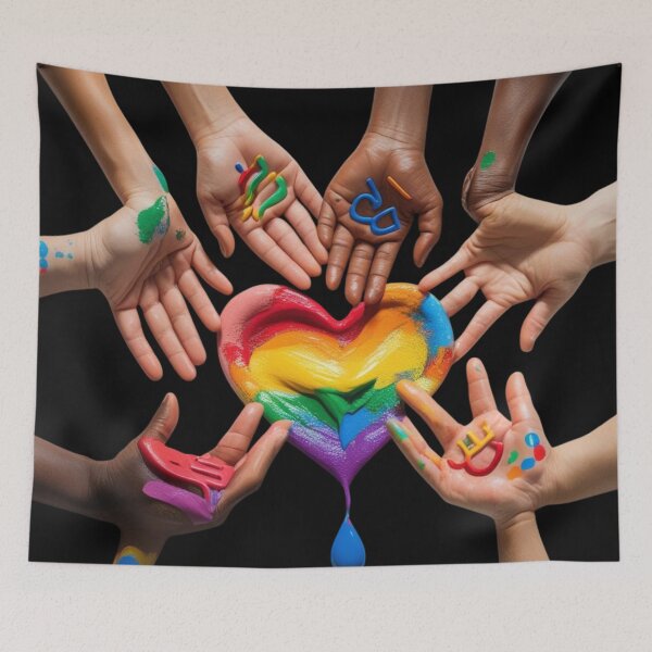 Item preview, Rainbow Heart Deaf Community designed and sold by Iuqiune.
