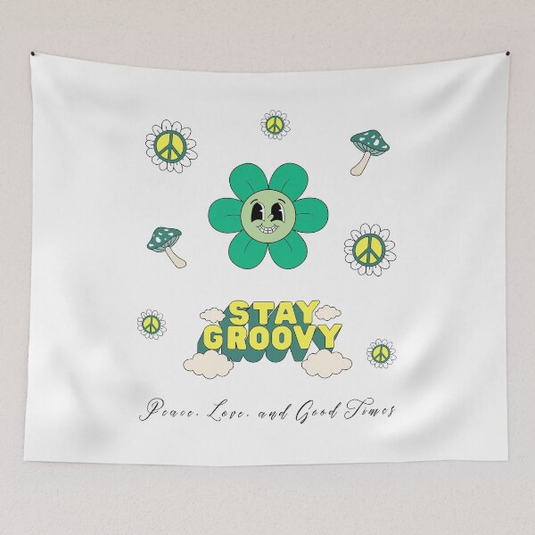 Item preview, Stay Groovy – Peace and Good Times Flower Design designed and sold by mintmono-studio.