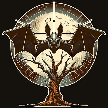 Vorschaubild zum Design Cosmic Bat Over Tree – Retro Sci-Fi Vibes von Kobeko