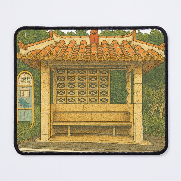 Item preview, Shisa Roof Bus Stop | Rural Refuge – Okinawa Quietude designed and sold by GEEEN.