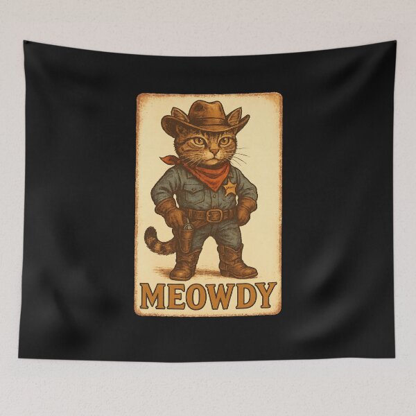 Item preview, Meowdy Funny Country Side Cat Hat Vintage Cowboy Cat designed and sold by TalalosART.