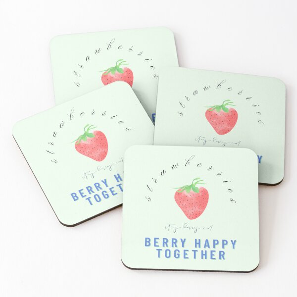 Item preview, Berry Happy Together – Strawberry Couple Graphic designed and sold by mintmono-studio.