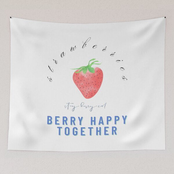 Item preview, Berry Happy Together – Strawberry Couple Graphic designed and sold by mintmono-studio.