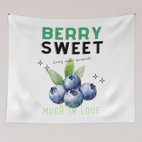 Item preview, Berry Sweet – Blueberry Love Typography Art designed and sold by mintmono-studio.
