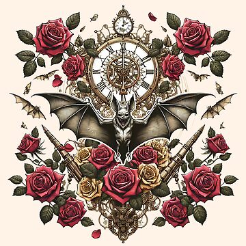 Vorschaubild zum Design Steampunk Bat with Roses – Dark Elegance & Gears von Kobeko
