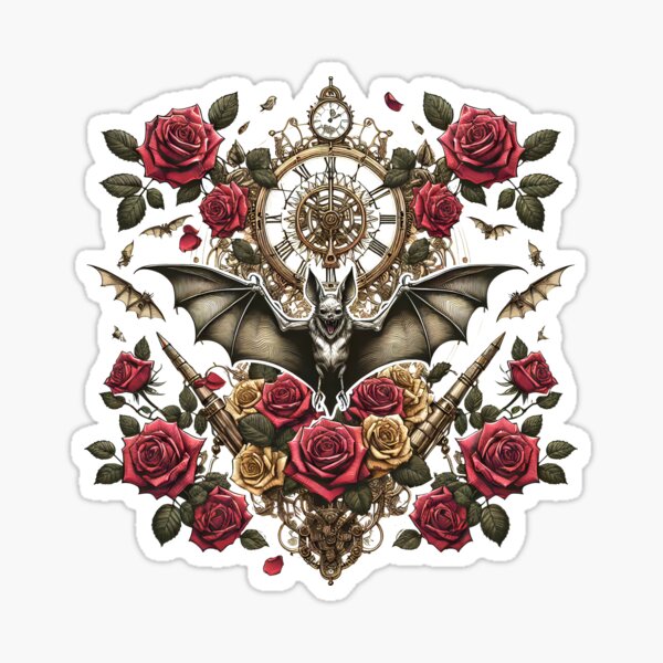 Artikel-Vorschau von Steampunk Bat with Roses – Dark Elegance & Gears, designt und verkauft von Kobeko.