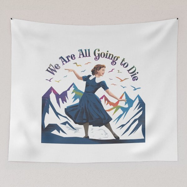 Item preview, Alpine Optimism, Smile, Twirl, Doom, We are all going to die, funnyfits70, Humor, Funny, retro, vintage, funny quotes, animal humor, designed and sold by FunnyFits70.