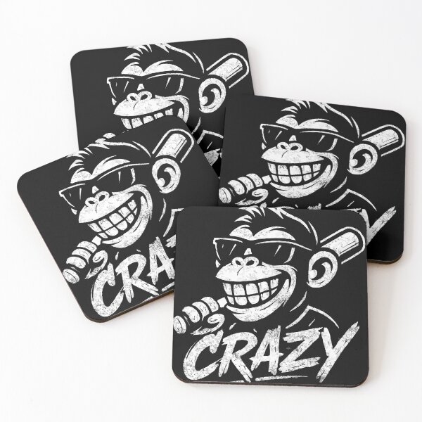 Item preview, Crazy Monkey With Baseball Bat. Funny Cartoon Design designed and sold by VikArtStudio.