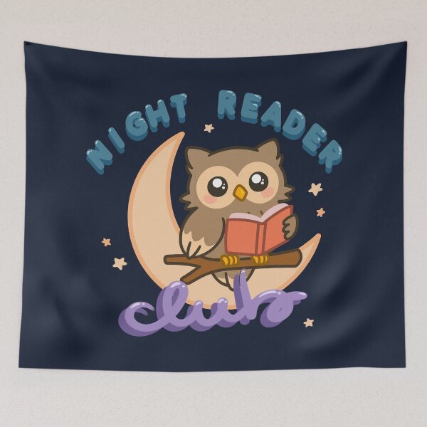 Item preview, Night Reader Owl – Cozy Bookworm Gift, Moonlit Reading Club Design designed and sold by theartbykay.