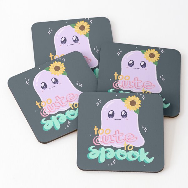 Item preview, Too Cute to Spook – Kawaii Ghost with Flower, Pastel Halloween Design designed and sold by theartbykay.