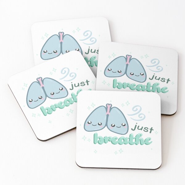 Item preview, Just Breathe – Kawaii Lung Self-Care Design, Mental Health Reminder designed and sold by theartbykay.
