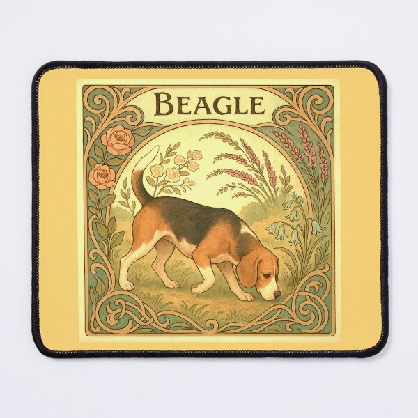Item preview, Beagle Sniffing in Art Nouveau Garden designed and sold by SUNAGIMO9999.