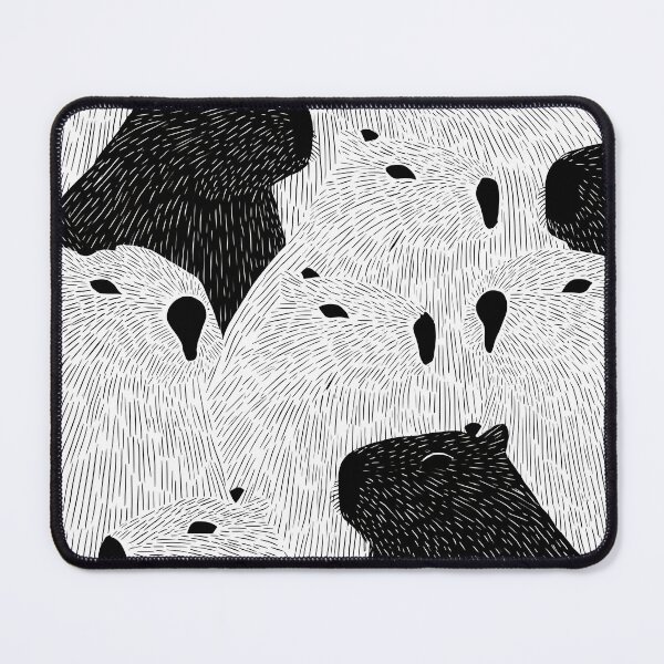 Item preview, Monochrome Capybara Crowd – Minimalist Animal Line  designed and sold by my-sanity.