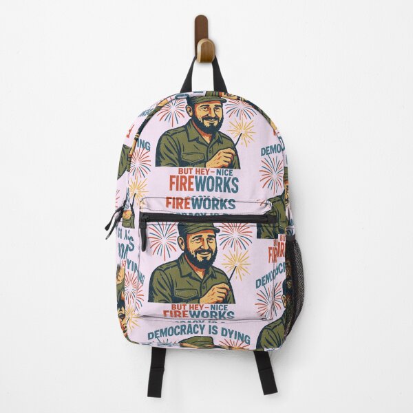 Item preview, Retro Protest Art Smiling Dictator Fireworks Commentary designed and sold by Art2Me.