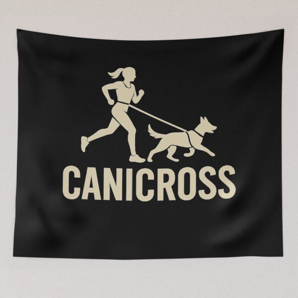Item preview, Canicross Woman – Female Runner and Dog Silhouette Logo designed and sold by OTSC.