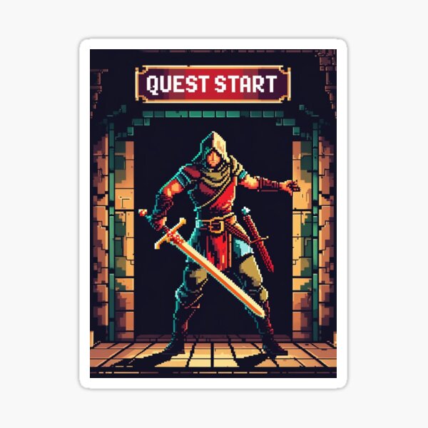 Item preview, Retro Pixel Art Adventurer T-Shirt designed and sold by FantasyHQ.