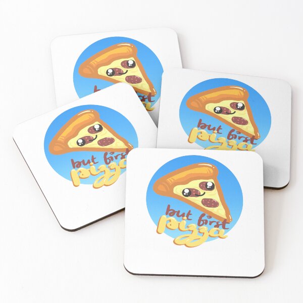 Item preview, Ok, But First Pizza – Funny Food Quote Kawaii Pizza Slice Design designed and sold by theartbykay.