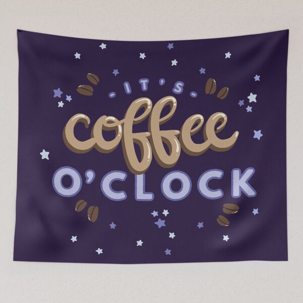 Item preview, It’s Coffee O’Clock – Cute Kawaii Coffee Time Quote Design designed and sold by theartbykay.