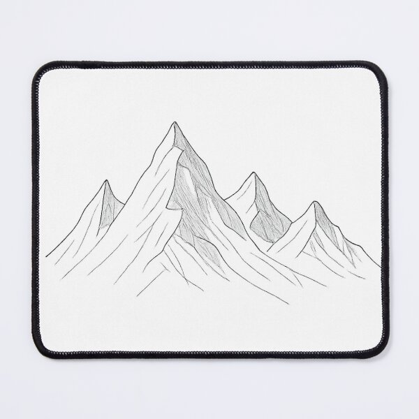Item preview, Minimal Ink Sketch of Jagged Alpine Mountain Peaks designed and sold by Wandertrace.