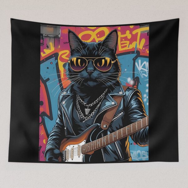 Item preview, Rock and roll cat designed and sold by whatthefoxsays.