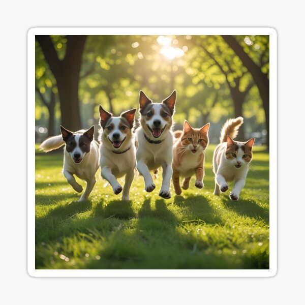 Item preview, Joyful pets running toward you designed and sold by Murty78.