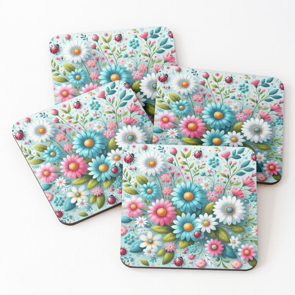 Item preview, Garden of Delights Ladybugs Daisies and Foliage designed and sold by purplesensation.