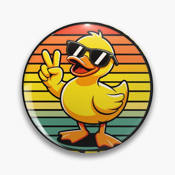 Item preview, Cool Retro Duck Peace Sign - Funny Rubber Duckie Crew designed and sold by designleon19.