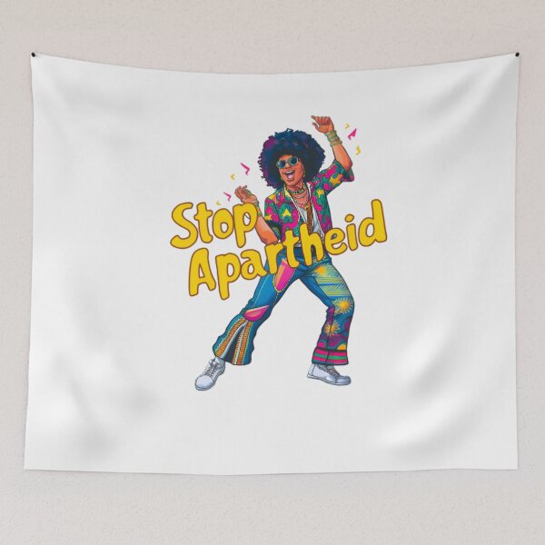 Item preview, Stop Apartheid, Justice for all, 70s, resistance, protest, funnyfits70, Humor, Funny, retro, vintage, funny quotes, animal humor, designed and sold by FunnyFits70.