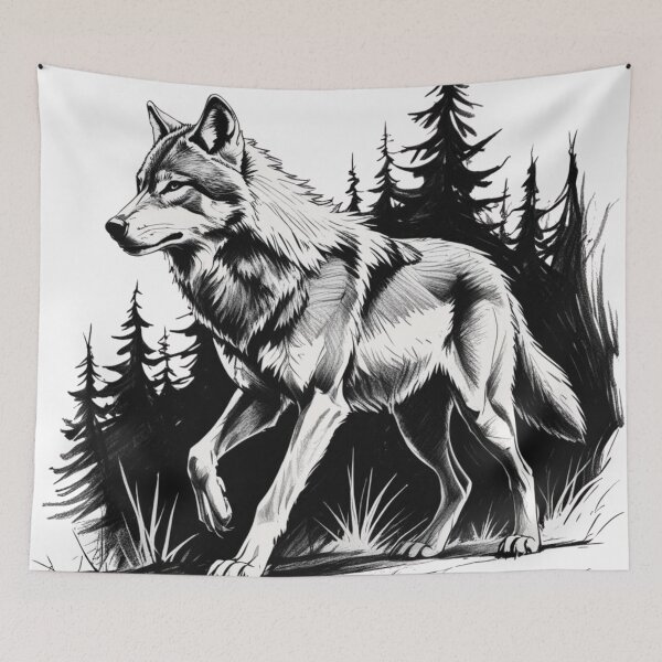 Item preview, Wolf Walking in the Forest - Nature Lover's Spirit Animal - Our Wildside designed and sold by Coolverce.